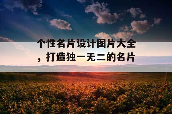 个性名片设计图片大全，打造独一无二的名片_