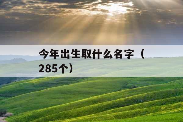 今年出生取什么名字（285个）