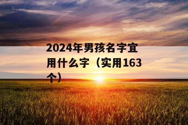 2024年男孩名字宜用什么字（实用163个）