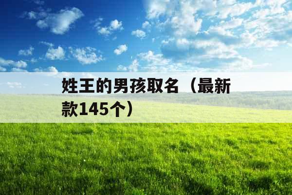 姓王的男孩取名（最新款145个）