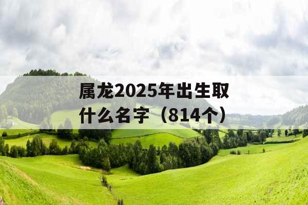 属龙2025年出生取什么名字（814个）