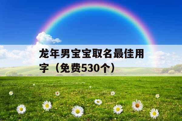 龙年男宝宝取名最佳用字（免费530个）