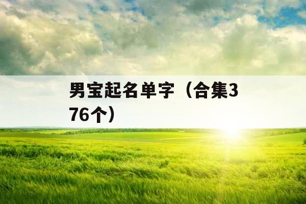 男宝起名单字（合集376个）
