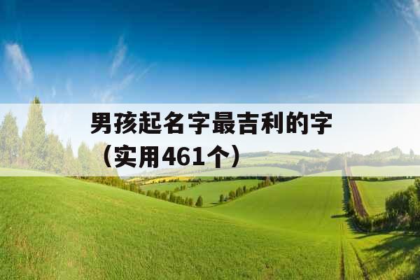 男孩起名字最吉利的字（实用461个）