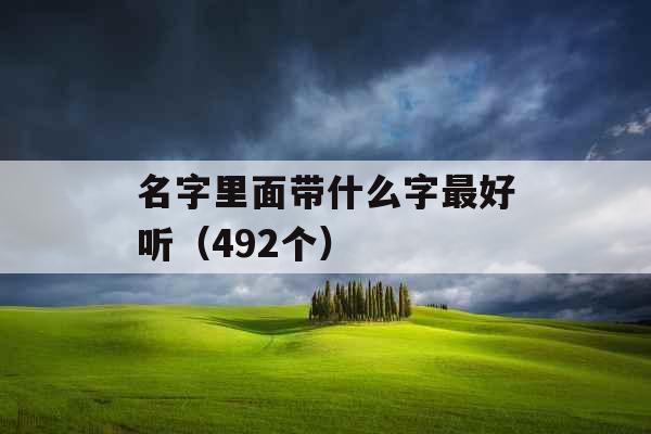 名字里面带什么字最好听（492个）