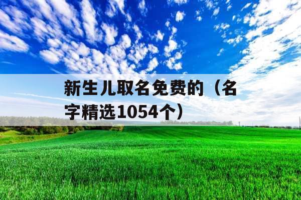 新生儿取名免费的（名字精选1054个）
