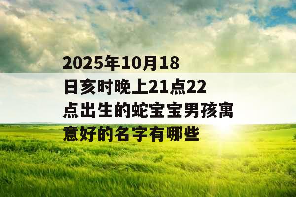 2025年10月18日亥时晚上21点22点出生的蛇宝宝男孩寓意好的名字有哪些