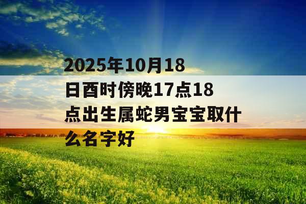 2025年10月18日酉时傍晚17点18点出生属蛇男宝宝取什么名字好