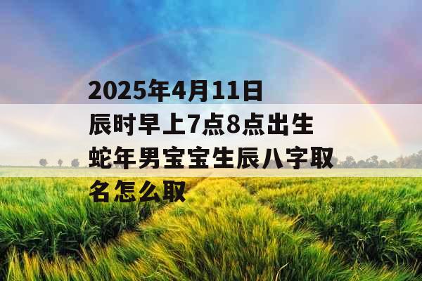 2025年4月11日辰时早上7点8点出生蛇年男宝宝生辰八字取名怎么取 2025年4月11日辰时早上7点8点出生蛇年男宝宝生辰八字取名怎么取