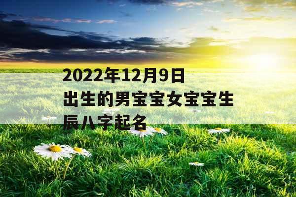 2022年12月9日出生的男宝宝女宝宝生辰八字起名 2022年12月9日出生的男宝宝女宝宝生辰八字起名