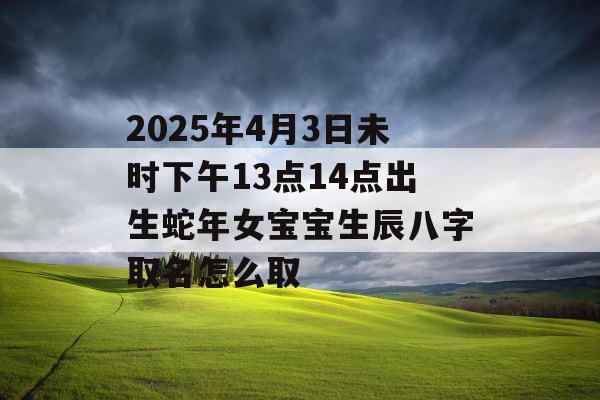 2025年4月3日未时下午13点14点出生蛇年女宝宝生辰八字取名怎么取 2025年4月3日未时下午13点14点出生蛇年女宝宝生辰八字取名怎么取