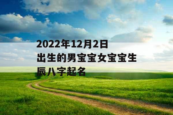 2022年12月2日出生的男宝宝女宝宝生辰八字起名 2022年12月2日出生的男宝宝女宝宝生辰八字起名