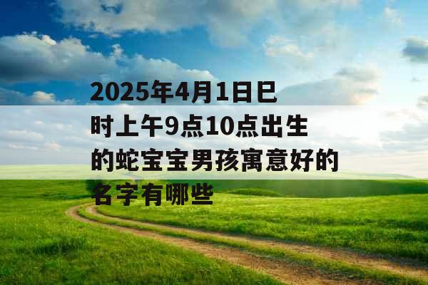 2025年4月1日巳时上午9点10点出生的蛇宝宝男孩寓意好的名字有哪些