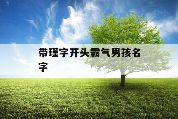 带瑾字开头霸气男孩名字 带瑾字开头霸气男孩名字