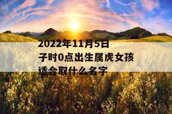 2022年11月5日子时0点出生属虎女孩适合取什么名字