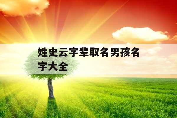 姓史云字辈取名男孩名字大全