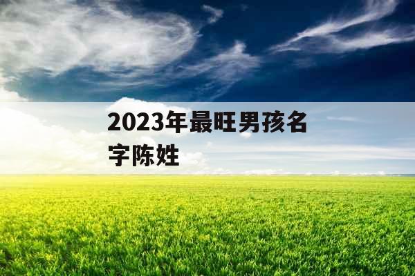 2023年最旺男孩名字陈姓 2023年最旺男孩名字陈姓