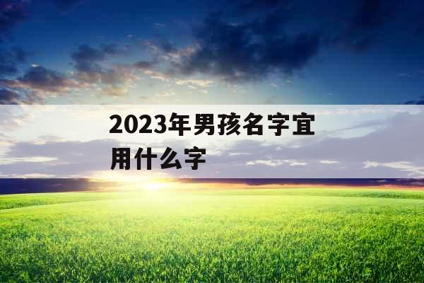 2023年男孩名字宜用什么字
