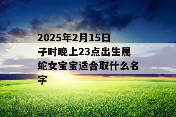 2025年2月15日子时晚上23点出生属蛇女宝宝适合取什么名字 2025年2月15日子时晚上23点出生属蛇女宝宝适合取什么名字