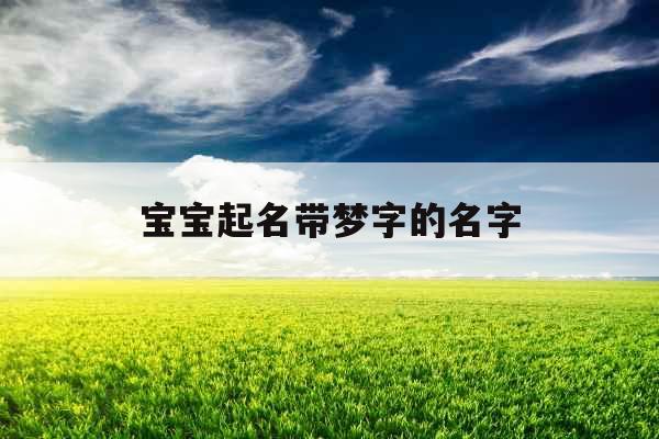 宝宝起名带梦字的名字
