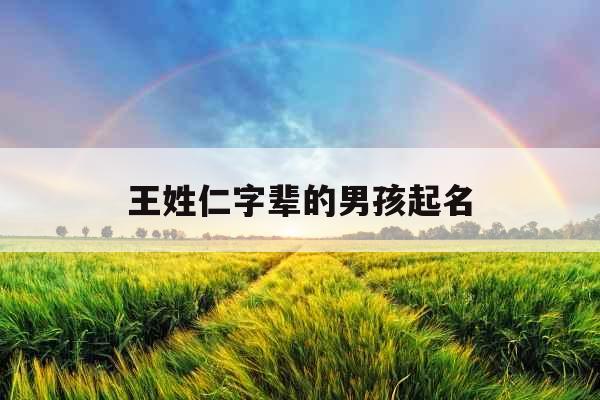 王姓仁字辈的男孩起名