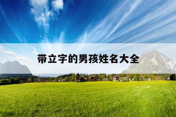 带立字的男孩姓名大全