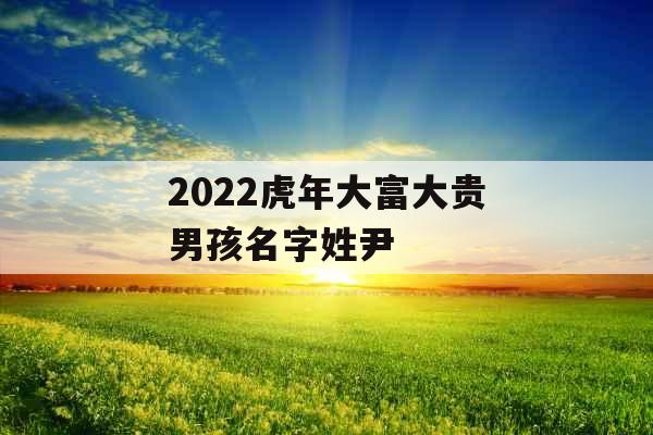 2022虎年大富大贵男孩名字姓尹