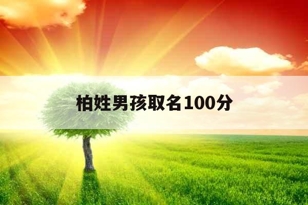 柏姓男孩取名100分