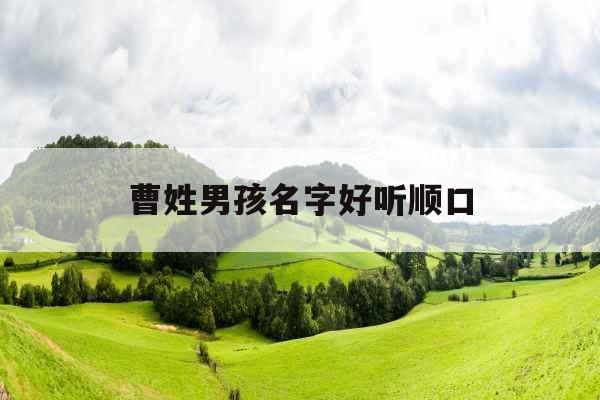 曹姓男孩名字好听顺口