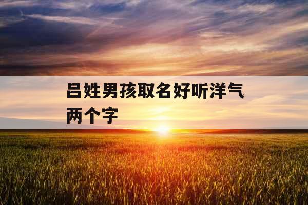 吕姓男孩取名好听洋气两个字