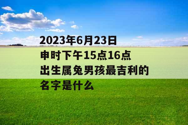 2023年6月23日申时下午15点16点出生属兔男孩最吉利的名字是什么