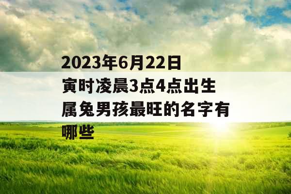 2023年6月22日寅时凌晨3点4点出生属兔男孩最旺的名字有哪些