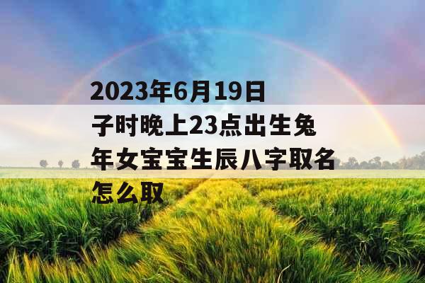 2023年6月19日子时晚上23点出生兔年女宝宝生辰八字取名怎么取