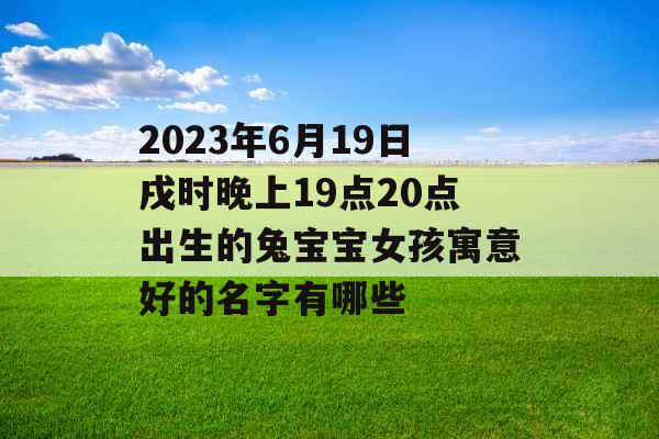 2023年6月19日戌时晚上19点20点出生的兔宝宝女孩寓意好的名字有哪些