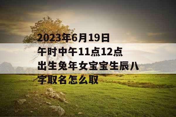 2023年6月19日午时中午11点12点出生兔年女宝宝生辰八字取名怎么取