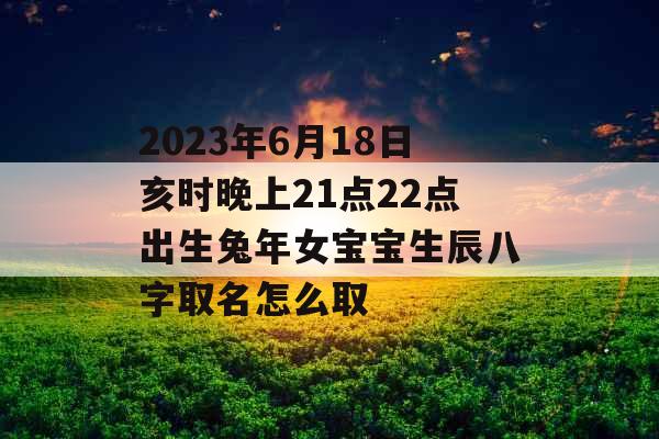 2023年6月18日亥时晚上21点22点出生兔年女宝宝生辰八字取名怎么取