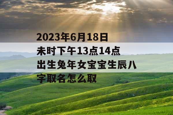 2023年6月18日未时下午13点14点出生兔年女宝宝生辰八字取名怎么取