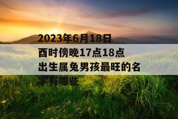 2023年6月18日酉时傍晚17点18点出生属兔男孩最旺的名字有哪些