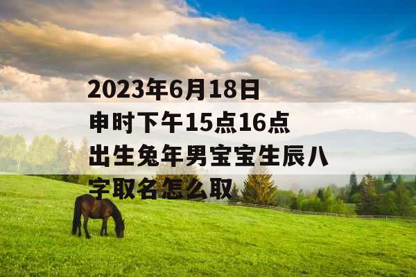 2023年6月18日申时下午15点16点出生兔年男宝宝生辰八字取名怎么取