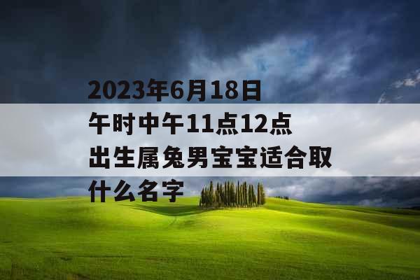 2023年6月18日午时中午11点12点出生属兔男宝宝适合取什么名字