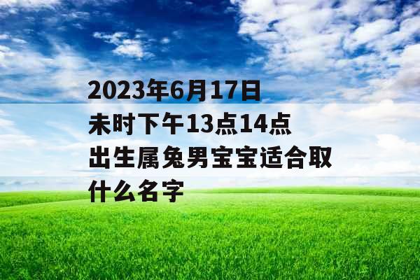 2023年6月17日未时下午13点14点出生属兔男宝宝适合取什么名字