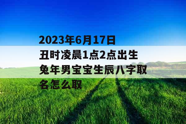 2023年6月17日丑时凌晨1点2点出生兔年男宝宝生辰八字取名怎么取