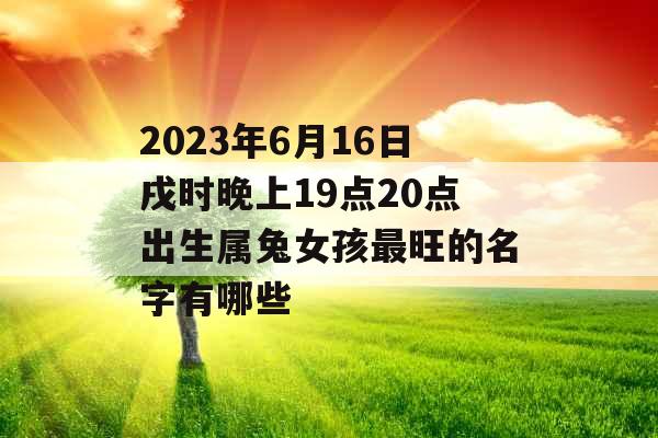 2023年6月16日戌时晚上19点20点出生属兔女孩最旺的名字有哪些