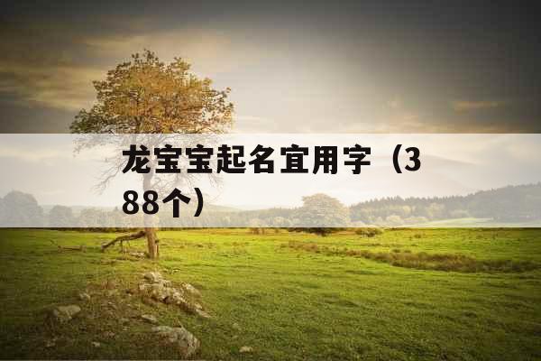 龙宝宝起名宜用字（388个）