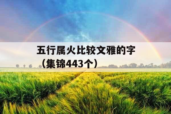 五行属火比较文雅的字（集锦443个）