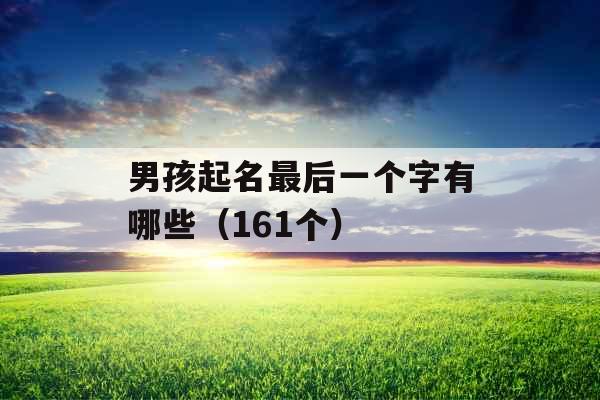 男孩起名最后一个字有哪些（161个）