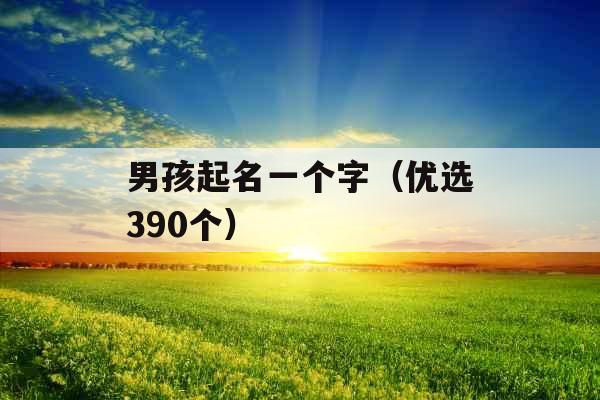 男孩起名一个字（优选390个）