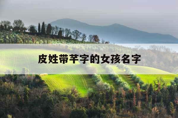 皮姓带芊字的女孩名字