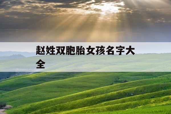 赵姓双胞胎女孩名字大全