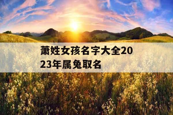 萧姓女孩名字大全2023年属兔取名